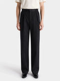 BLACK COTTON TWILL ELASTIC PANT