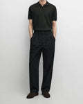 Ricco black cotton twill elasticated trousers