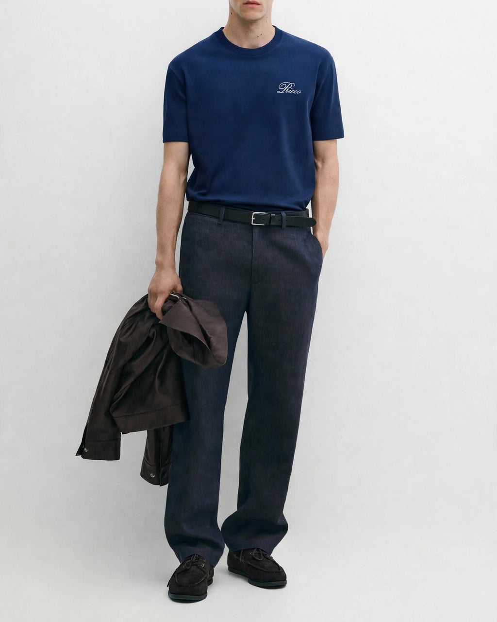 Ricco blue cotton T-shirt, view 2