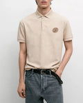 Ricco beige cotton pique polo shirt