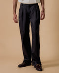 BLACK TWILL ELASTIC PANT