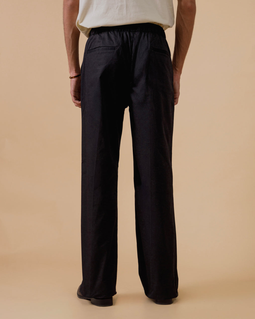 BLACK TWILL ELASTIC PANT