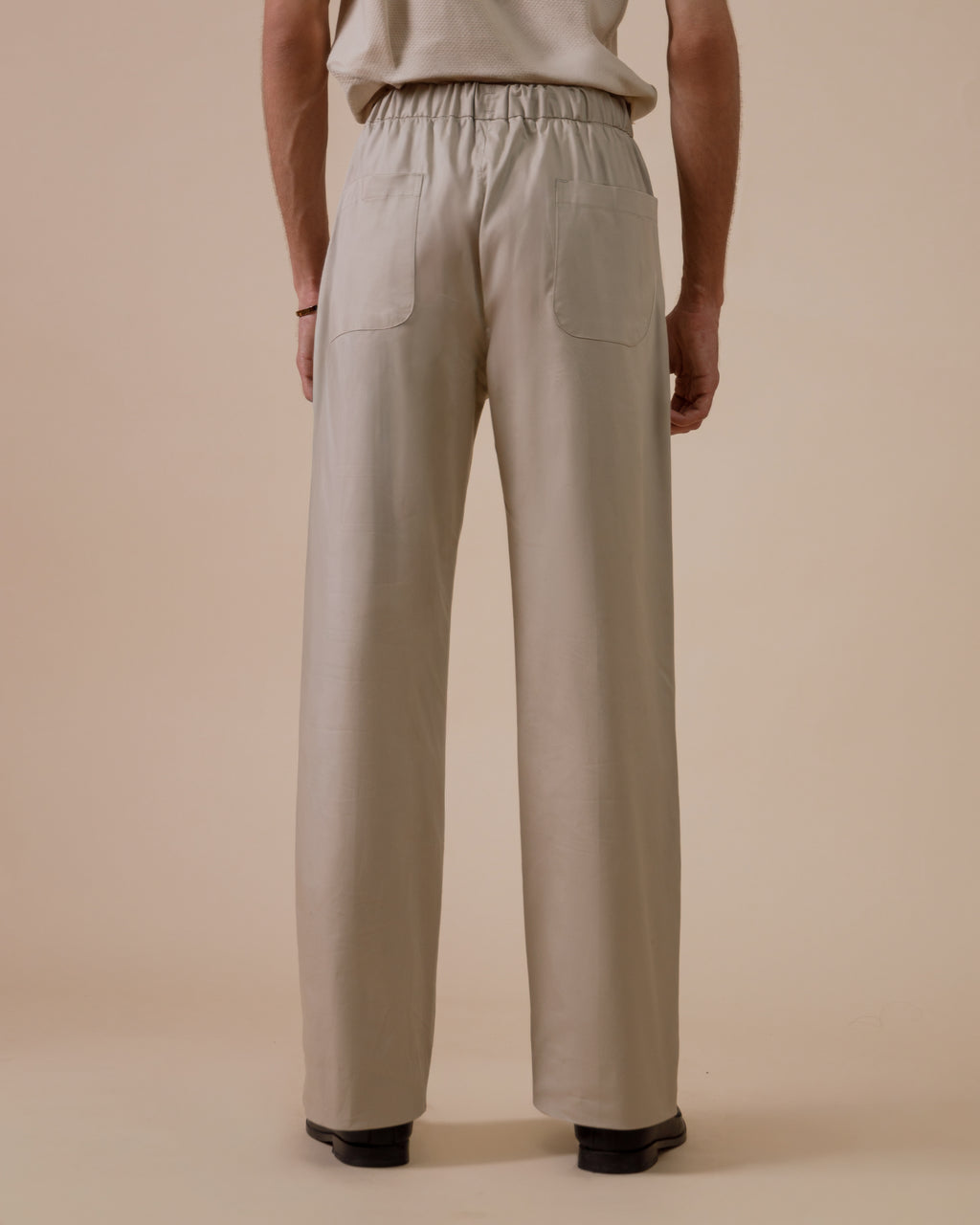 BEIGE TWILL ELASTIC PANT