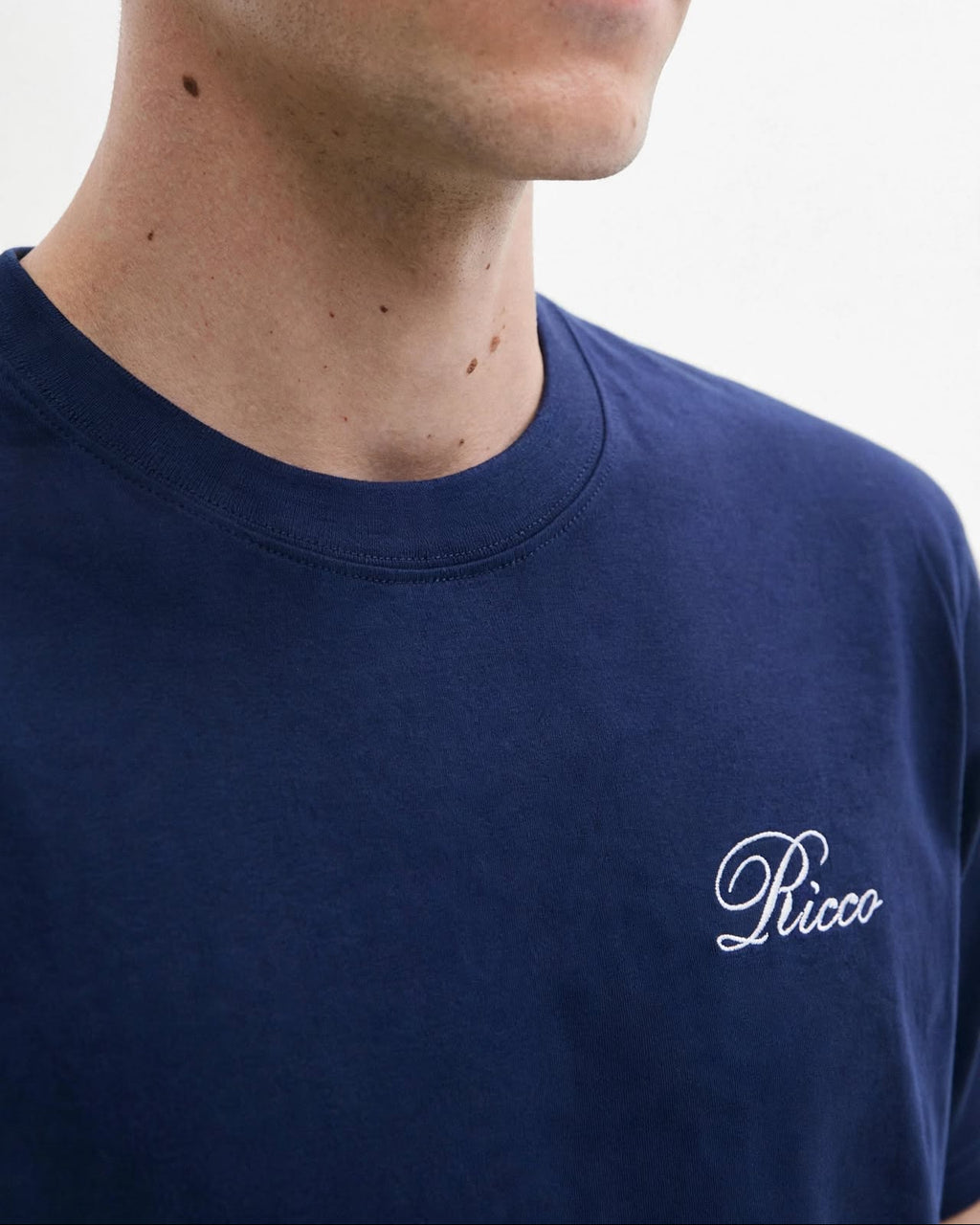 Ricco blue cotton T-shirt, view 4