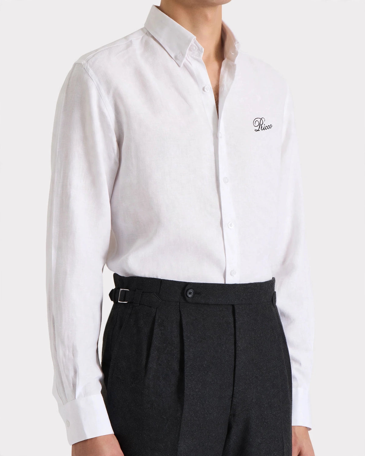 CHALK WHITE LINEN BUTTON DOWN